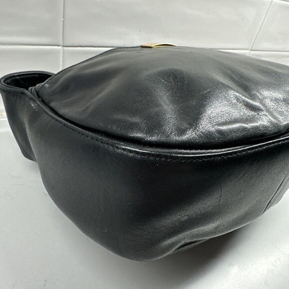 Women's PERLINA New York Black Leather Handbag Purse - Picture 12 of 16